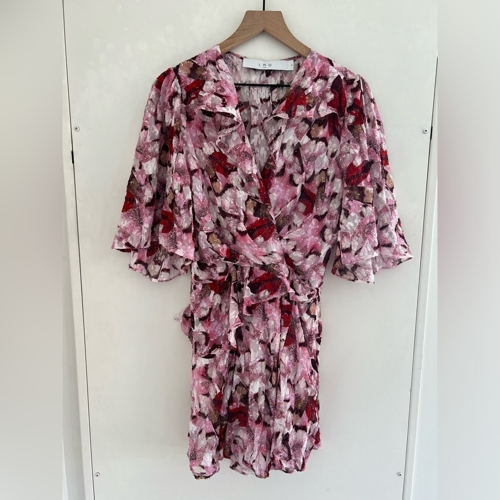 IRO Carlina Ruffle Silk Blend Mini Dress - Picture 2 of 4